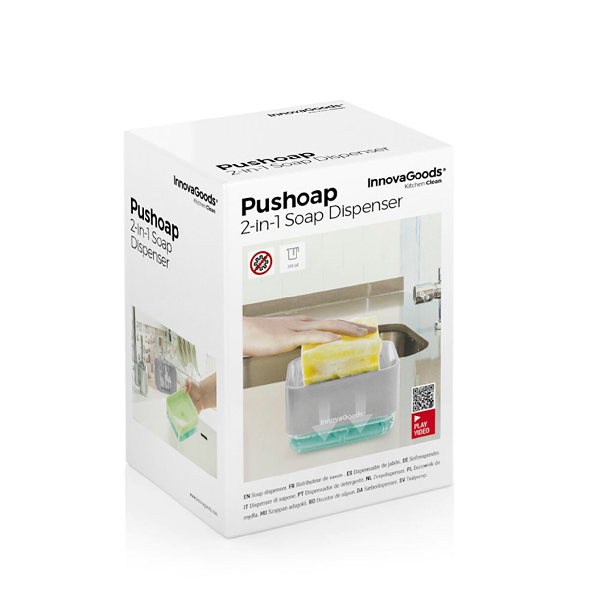Innovagoods Seifenspender 2 In 1 Für Spülbecken Pushoap Innovagoods