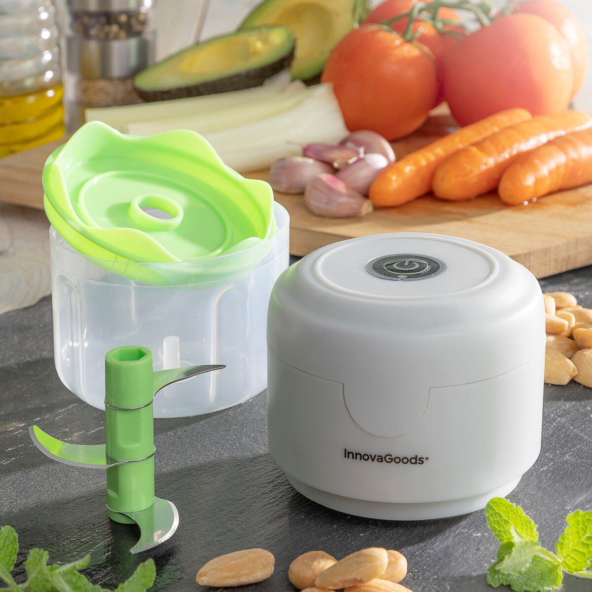 Innovagoods Tragbarer, Wiederaufladbarer Mini-Zerkleinerer Echoppie Innovagoods